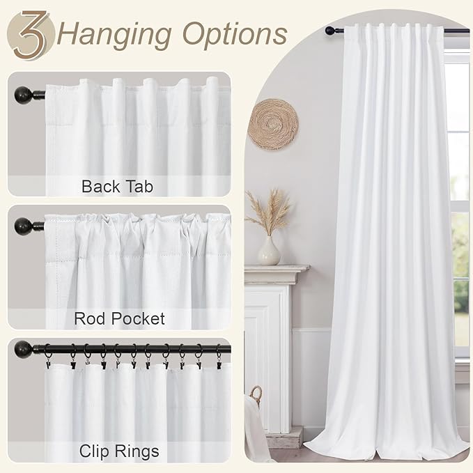 Long Curtain for Living Room 2 Panel Burg Custom 105 Inch Length Light Blocking Decorative White Lace Vintage Cute Blackout Curtain for Bedroom Aesthetic Thermal Dark Out Drape Heavy Duty Fabric Thick