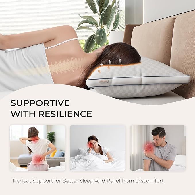 Sweetnight King Pillows 2 Pack, Hotel Bed Pillows Fluffy Gusseted for Neck and Shoulder, Back Side Sleeper Soft Pillows, 18"X34"
