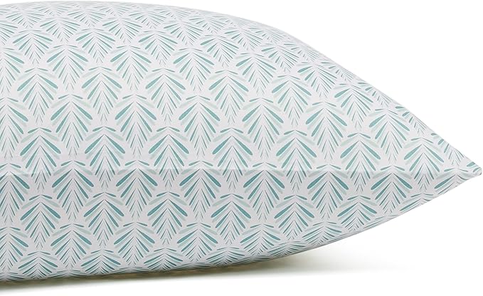 Amazon Basics Lightweight Super Soft Easy Care Microfiber 3 Piece Bed Sheet Set With 14-Inch Deep Pockets, Twin XL, Aqua Fern, Printed