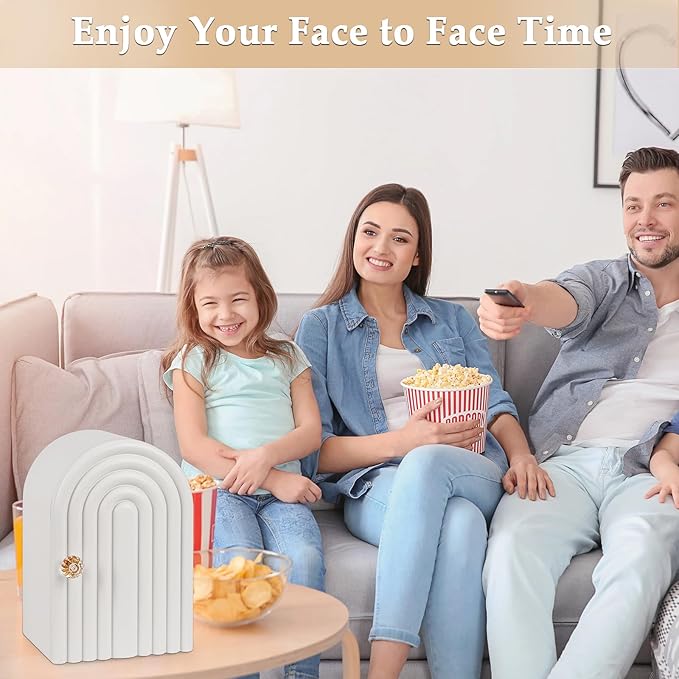 Phone Box for Family Time, Bamboo Cell Phone Jail, 3 Sections Hold 6 Phones, with Charging Holes, Phone Holder Self-discipline Box, Help Kids Adults Focus Back, Mobile Phone Addiction (White)