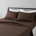 Amazon Basics Lightweight Super Soft Easy Care Microfiber 4 Piece Bed Sheet Set with 14-Inch Deep Pockets, Including Fitted Sheets, Full, Chocolate, Solid