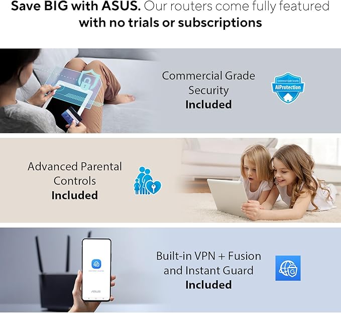 ASUS RT-AX57 Go - AX3000 Dual Band WiFi 6 (802.11ax) Travel Router, Support 4G/5G Mobile tethering&Public WiFi (WISP) Mode, Subscription-Free Network Security, VPN Features, AiMesh, Guest Portal