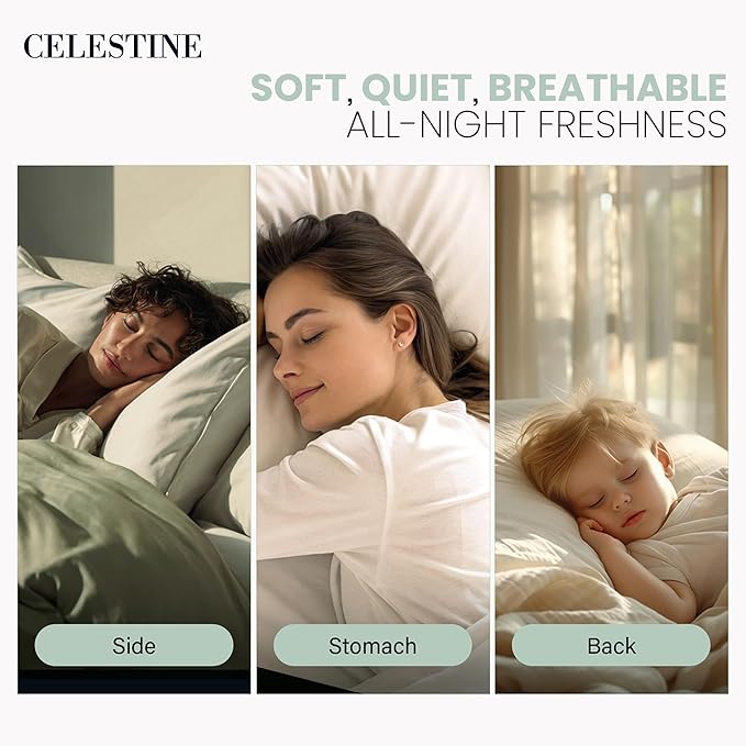 CELESTINE King Size Bed Pillows Set of 4 – Soft & Supportive Down Alternative Microfiber Filling, Plush White 36x20 Sleeping Pillows for Side and Back Sleepers, Breathable, Machine Washable