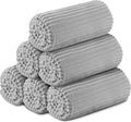 Buryeah 6 Pcs Flannel Throw Blanket Bulk 50 x 60 in Sleepover Blanket Outdoor Wedding Throw Lightweight, Oeko-tex Standard 100 Certified for Sofa Homeless Gifts (Light Gray)