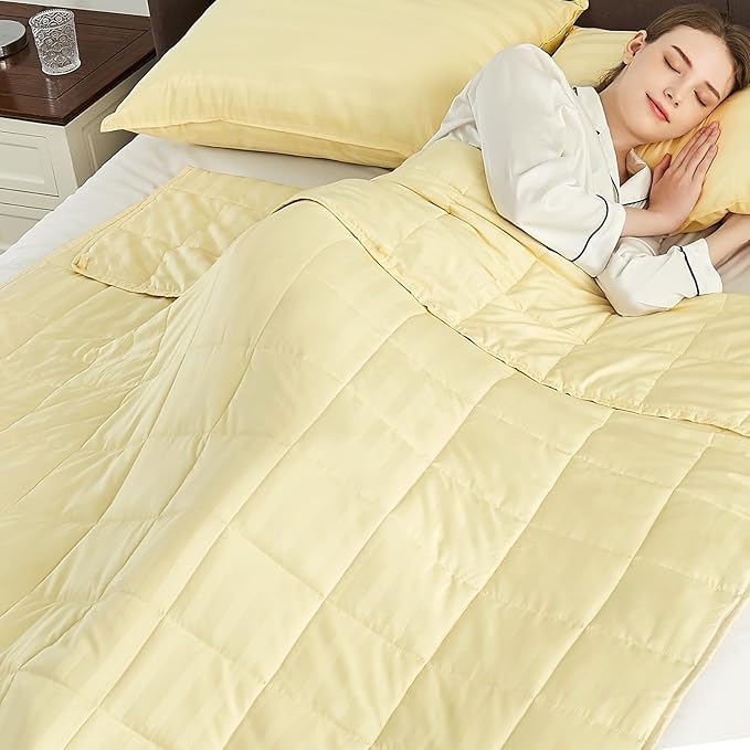 Weighted Blanket Kids (36"x48" 3lbs),Ultra Soft and Cozy Cooling Weighted Blanket Kids,Heavy Blanket with Machine Washable Soft Blanket, Yellow