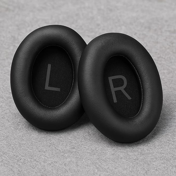 Premium Replacement Ear Pads for Bose Bose QC45– Soft Protein Leather & Memory Foam Cushions – Enhanced Noise Isolation – Easy Installation Kit,Video & Cleaning Cloth (Black)