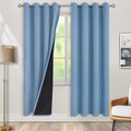 BGment Thermal Insulated 100% Blackout Curtains for Bedroom with Black Liner, Double Layer Full Room Darkening Noise Reducing Grommet Curtain (52 x 84 Inch, Denim Blue, 2 Panels)