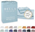 Bella Coterie Luxury Bamboo Viscose Twin Size Sheet Set | 100% Organically Grown | Ultra Soft | Cooling for Hot Sleepers | 18" Deep Pocket [Coastal Blue]