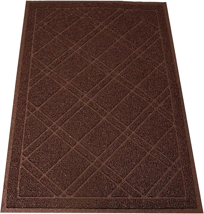 SlipToGrip Universal Door Mat – Plaid Design Size 35” x 23” – Anti Slip, Durable & Washable – Duraloop Mesh Entrance Outdoor & Indoor Welcome Mat – Dirt and Dust Absorber