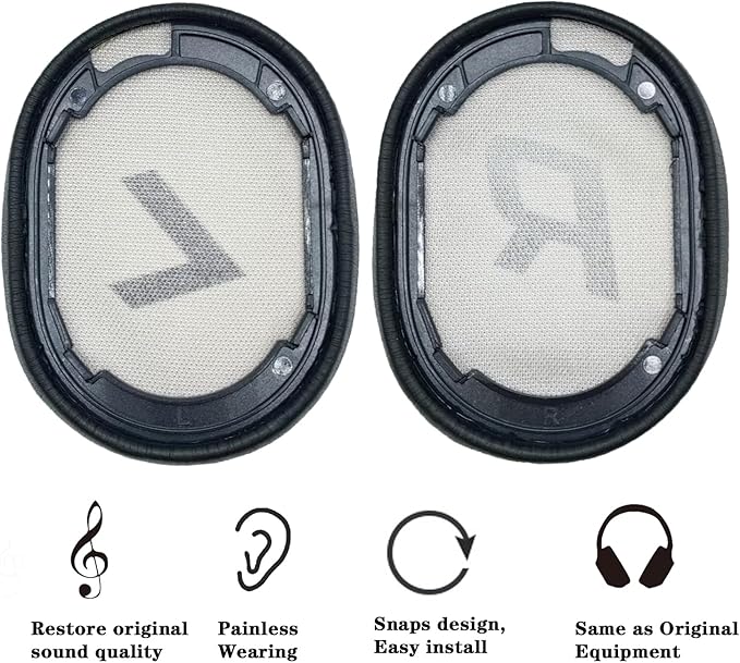 Replacement Earpads Compatible with Plantronics Voyager 8200 UC/Plantronics Backbeat Pro2 Headphone, Headphone Ear Pads Ear Cushions, Ear Cups Cover Repair Parts-Black