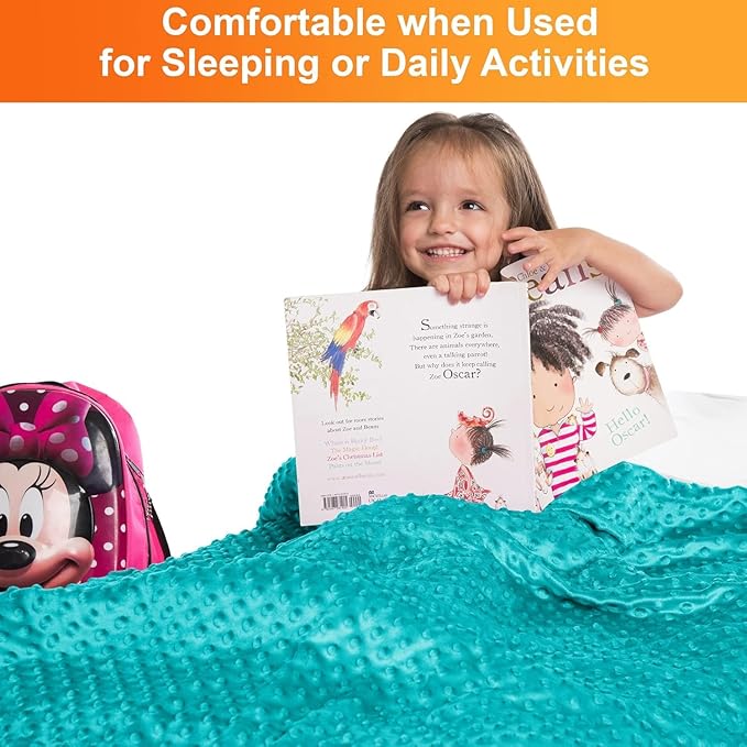 Super-Soft Kids Weighted Blanket 7 Pounds - Weighted Blanket for Kids - Easy to Clean, Washable Minky Cover - 41x60 Inches 7lbs Child - Small Heavy Blanket for Girls and Boys
