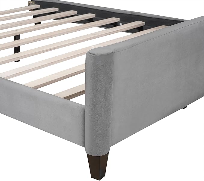 Favfurish Full Size Modern Luxury Tufted Button Daybed, Stylish Wood Upholstered Day Bed,No Box Spring Required, Easy Assembly,for Bedroom,Living Room and Guest Room,Den,Office,Gray