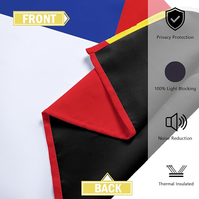Colorful 100% Blackout Curtains for Bedroom 84 inch Long 2 Panels Set Red Yellow Modern Abstract Geometric Black Out Curtains Insulated Room Darkening Window Drapes for Living Room, 52Wx84L
