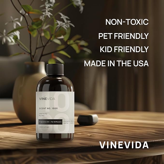 VINEVIDA [4 Fl Oz] Caribbean Teakwood Diffuser Oil - Hotel Collection Diffuser Oil, Hotel Scent Diffuser - Fragrance Oil for Cold Air Diffuser - Hotel Oil Scents - Hotel Scent Home