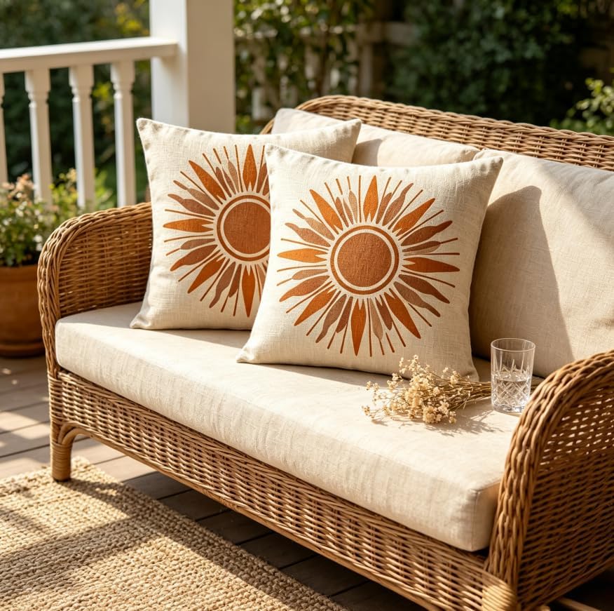 18x18 Inch Boho Neutral Throw Pillow Covers Set of 2 - Image 3