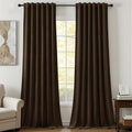Brown Velvet Curtains Extra Long Room Darkening Drapes Super Soft Elegant Thermal Insulated Soundproof Privacy Window Curtains for Bedroom Living Room, Back Tab Rod Pocket, W52 x L102, 2 Panels