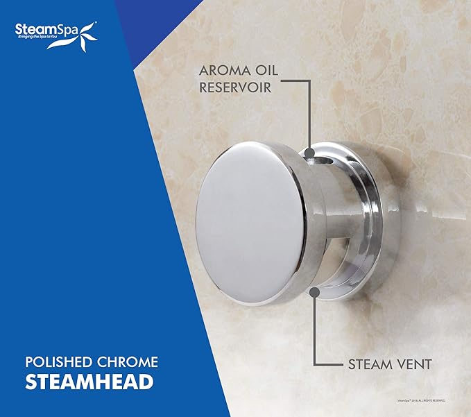 STEAMSPA 10.5kW Steam Sauna Generator Sentry Series 240V Steam Generator with Touch Screen, Steamhead, Built-in Steam Shower Auto Drain, ACU Quickstart Steam Bath Generator (Chrome)