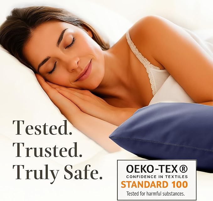 Hyde Lane Luxury 1000 Thread Count 100% Cotton Sheets | Very Soft & Thick - Fits Upto 20" Mattress | Sateen Weave Bed Sheets 18" Deep Pocket- 4 PC Sheet Set (Navy, California King)