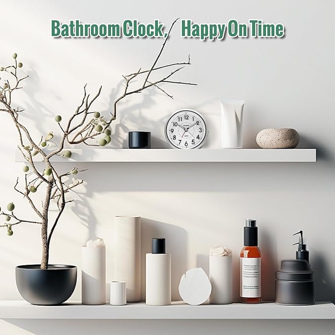 4 Inch Analog Battery Travel Alarm Clocks for Bedrooms, Small Desk Clock, Alarm Clocks for Bedrooms Bathroom Kithchen Home Office, Old School Bedside Table Nightstand Clock Decor, Silver