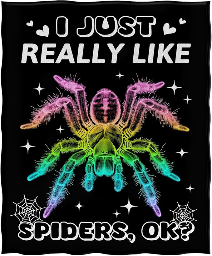 Jekeno Cute Spider Blanket Colorful Gifts for Men Women Kids Boys Girls Dad Mom Wife Friends Birthday Christmas Halloween Presents Home Bedroom Decor Animal Blanket 60"x80"
