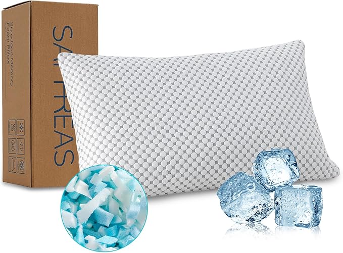 SAPHREAS Cooling Bed Pillows King for Sleeping, Luxury Hotel Shredded Memory Foam Pillows for Side Back Stomach Sleepers, Cool Firm Pillow for Neck Support