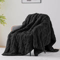 Uttermara Sherpa Fleece Weighted Blanket Queen Size(20lbs, 60" x 80", Black), 3D Jacquard Checkered Warm Sherpa Heavy Blanket for Adults, Soft Fuzzy Weighted Blankets for Couch Bed Sofa