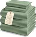 LANE LINEN Split King Sheets for Adjustable Beds - 1000 Thread Count, 5PC Sheets Set, 100% Egyptian Cotton, Cool Breathable & Soft, 2 Fitted Fits Upto 15" Deep Pockets - Iceberg Green