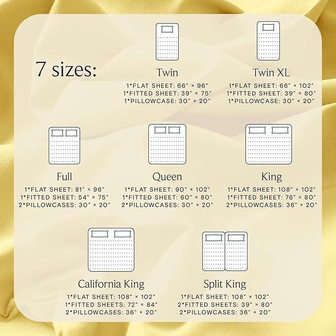 LuxClub 4 PC Sheet Set Bed Sheets Deep Pockets 16" Eco Friendly Wrinkle Free Cooling Machine Washable Hotel Bedding Silky Soft - Lemon California King