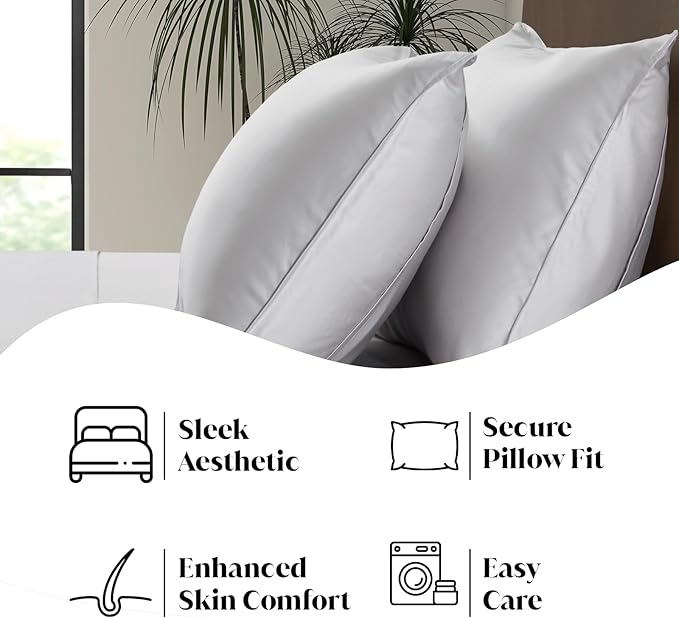 Split King Size Sheet Set | 2 Fitted Sheets for Sleep Number & Adjustable Beds | Organically Grown | Ultra Soft & Cooling |100% Viscose | 17" Deep Pocket [Dove Grey]