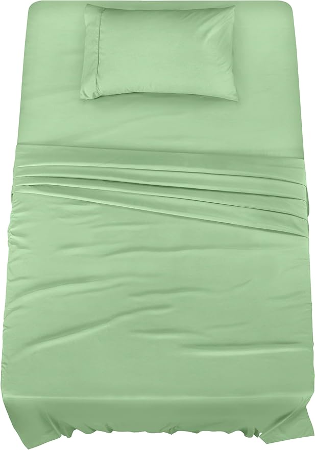Utopia Bedding Twin XL Sheet Set – 3 Piece Bed Sheets for Twin XL Size Bed, Soft and Breathable Microfiber, Includes 1 Fitted Sheet, 1 Flat Sheet and 1 Pillowcase (Sage)