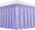 Biscaynebay Wrap Around Bed Skirts for Queen Size Beds 18" Drop, Lavender Adjustable Elastic Dust Ruffles Easy Fit Wrinkle Resistant Silky Luxurious Fabric Machine Washable