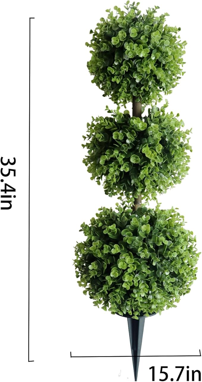 Artificial Trees, Artificial Juniper Wood Three-Ball Trees, Outdoor Shrub Plants, Have UV Protection Function. They are Suitable for Both Outdoor and Indoor use and can be Used for Decoration.