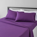 Amazon Basics Lightweight Super Soft, Comfortable Easy Care Microfiber 4 Piece Bed Sheet Set with 14-Inch Deep Pockets, Queen, Plum, Solid