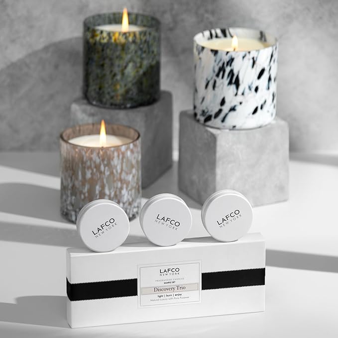 Discovery Trio Absolute: Forest Oakmoss, Lavender Flower & Clary Sage - 3 Fragranced Candle Sample Tins - 4-Hour Burn Time Each - Made in The USA