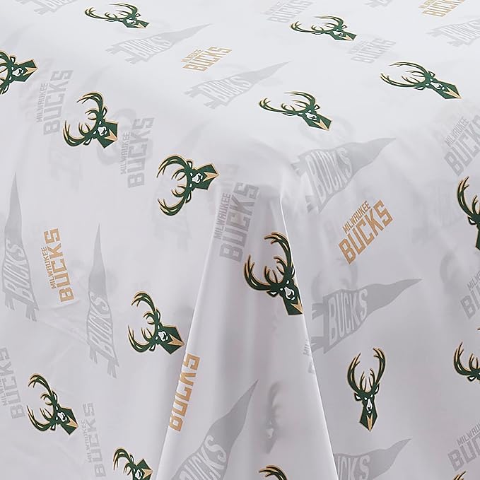 NORTHWEST Officially Licensed Milwaukee Bucks NBA Queen Size Sheet Set – Soft Team Logo Bedding for Dorms, Bedrooms, Fan Caves & Game Day Style