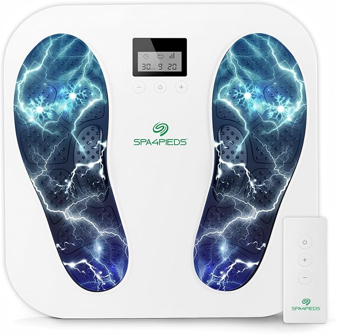 Transcutaneous Electrical Nerve Stimulator, Foot Massager, TENS & EMS for Pain Relief, 10 Modes and 20 Levels with Remote Control, Neuropathy, Relieve Swelling, Cramps, Plantar Fasciitis