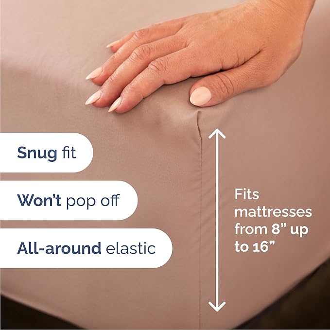 Queen 6 Piece Sheet Set - Cooling, Comfy & Breathable - Hotel Luxury Bedding, Includes Fitted Sheet for Women, Men, Kids and Teens - 1 Flat, 1 Fitted Sheet, 4 Pillowcases with Deep Pockets - Mauve
