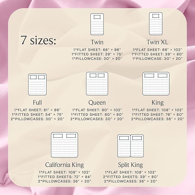 LuxClub 4 PC Sheet Set Bed Sheets Deep Pockets Eco Friendly Wrinkle Free Cooling Machine Washable Hotel Bedding Silky Soft - Powder Pink Full