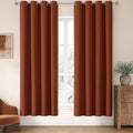ChrisDowa 100% Blackout Terracotta Solid Curtains 72 Inches Long 2 Panels for Bedroom Living Room,Farmhouse Room Darkening Thermal Insulated Soundproof Grommet Top Window Treatment Drapes,52x72