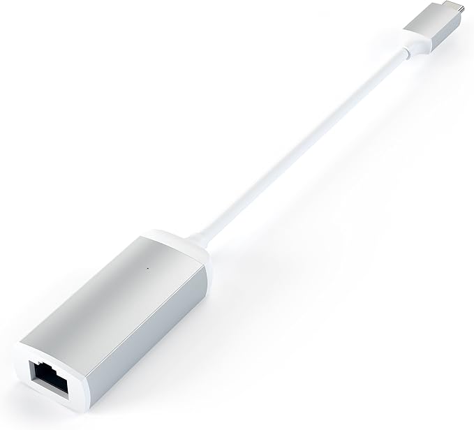 Satechi USB C to Ethernet Cable, Type-C Gigabit Ethernets Adapter, Aluminum Portable Ethernet-to-USB Converter for MacBook Pro/Air, iPad Pro/Air/Mini, Windows Laptop, Switch (Silver)