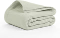 Salt Earth 100% Cotton Muslin Blanket, Gauze Blanket 80"X90" Queen, 4 Layered for Couch, Bed, Living Room, Lightweight & All Seasons Blankets & Throws, Easy to wash,Nature & Skin Friendly (Sea Foam)