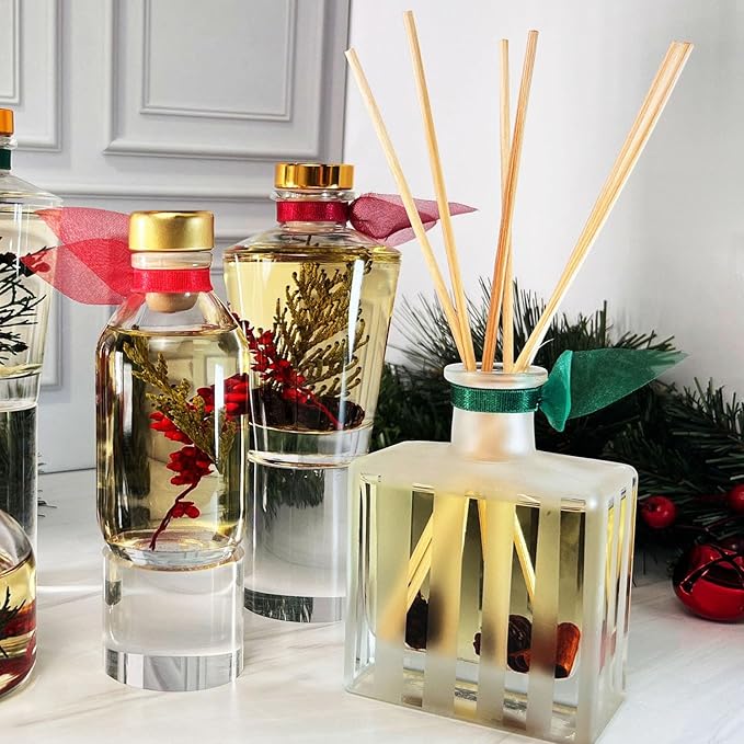 LOVSPA Reed Diffuser Set, Clarity Spicy Apple Cinnamon Scented Oil Diffuser with Sticks, Home Fragrance Accessories for Bathroom Shelf Decor, Aroma Diffusers for Home or Office Fall Decor, USA Made