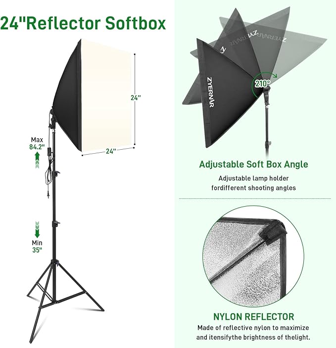 Photography Lighting kit with Backdrops, 8.5x10ft Backdrop Stands, Zyernar LED Bulbs Umbrella Softbox Continuous Lighting, Photo Studio Equipment for Video Shoot