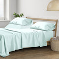THREAD SPREAD 100% Cotton Sheets - 400 Thread Count 5 Piece Hotel Quality Sheet for Adjustable Bed, Soft, Cooling 16" Deep Pocket Split King Bed Sheet (Sea Foam)