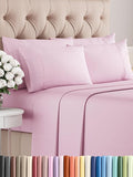 Cal King 6 Piece Sheet Set - Cooling & Breathable - Hotel Luxury Bedding, Includes Fitted Sheet for Women, Men, Kids and Teens - 1 Flat, 1 Fitted Sheet, 4 Pillowcases with Deep Pockets - Light Pink