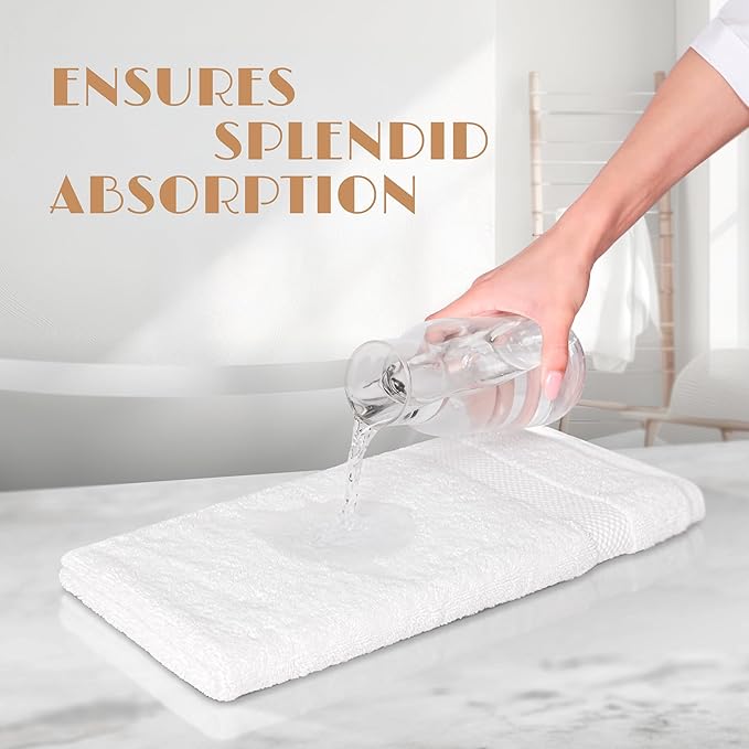Wealuxe White Hand Towels for Bathroom [12 Pack] Cotton Hand Towel Bulk for Gym, Kitchen and Spa, 16x27 Inches Soft Highly Absorbent Quick Dry Terry Salon Towels