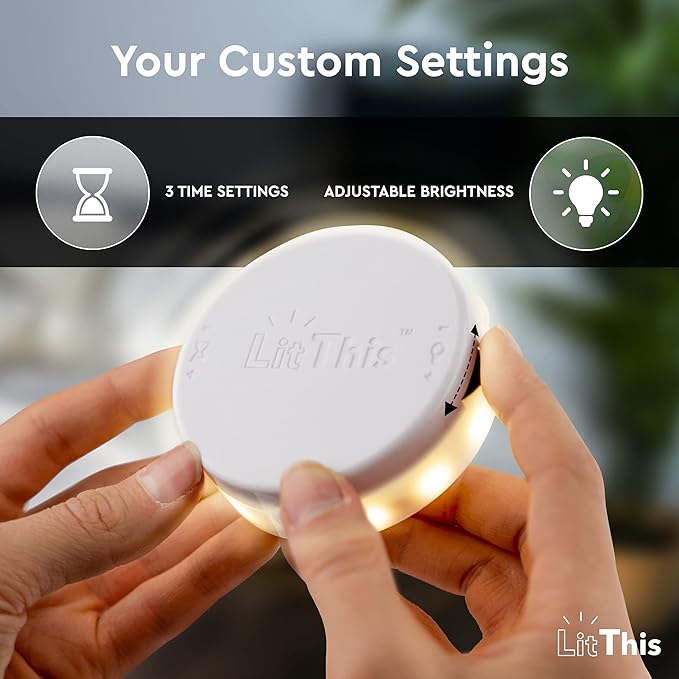 Under Bed Lights Motion Sensor Patented 360° Motion Activated Night Light for Under Bed Light. – No Installation, Easily positioned, dimmable, auto on/Off.