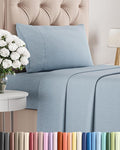 Twin XL Size 3 Piece Sheet Set - Comfy Breathable & Cooling Bed Sheets Set - Hotel Luxury Bedding for Women, Men, Kids, Teens, Boys & Girls - Deep Pockets and Wrinkle Free - Blue (Heathered Sheets)