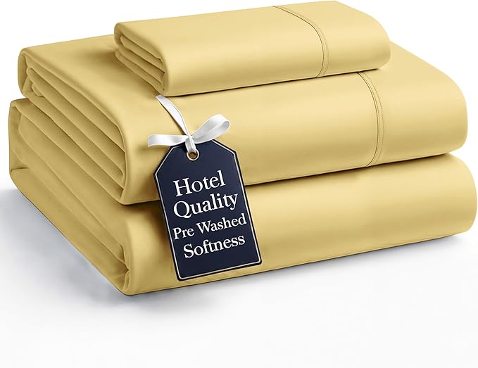 Casa Platino Bedding Sheets & Pillowcases, Breathable Bed Sheet Twin XL Size, Pre-Washed Ultra Soft & Cozy Brushed Microfiber, Cooling Twin XL Sheets, Deep Pocket Sheet Set – Cocoon