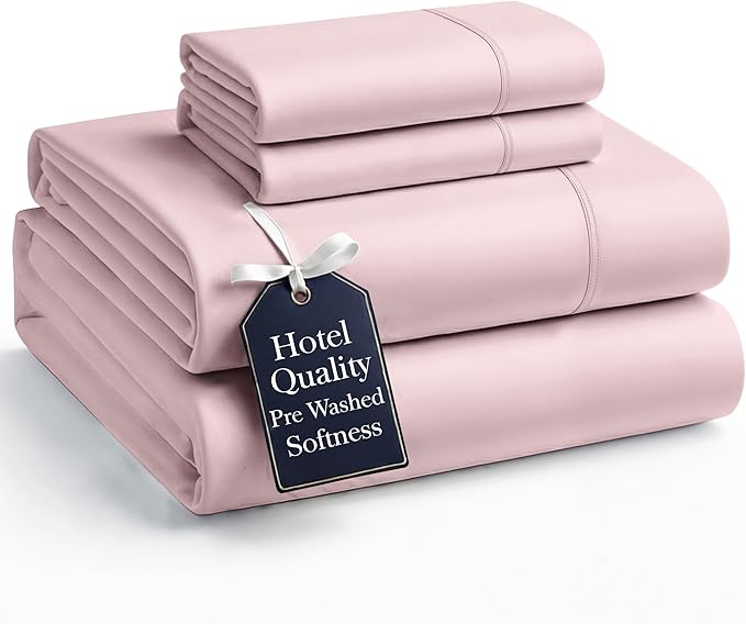 Casa Platino Queen Sheet Set, 4 Piece Pre-Washed Bed Sheets for Queen Size Bed, Ultra Soft Brushed Microfiber Sheets, Deep Pocket up to 15", Hotel Luxury Bedding, Fade Resistant & Cozy – Sepia Rose